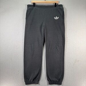 Vintage Adidas Sweatpants Adult Medium Gray Embroidered Cuff Fleece‎ Sportswear